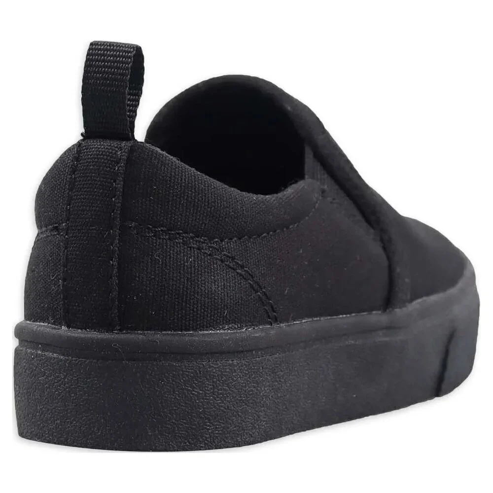 NEW Wonder Nation Boys 4 Slip-on Sneakers Skate Black Memory Foam